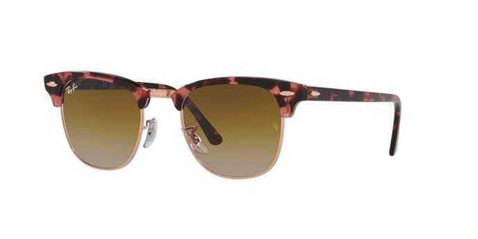 Occhiali da sole Ray-Ban Clubmaster RB 3016 (133751) colore pink havana forma quadrato lenti clear gradient brown
