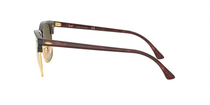 Sonnenbrillen Ray-Ban Clubmaster Flash Lenses Gradient RB 3016 (990/7O) farbe shiny red/havana form browline gläser copper flash gradient