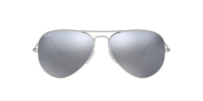 Sonnenbrillen Ray-Ban Aviator large metal RB 3025 (019/W3) farbe shiny black form aviator gläser silver mirror polar