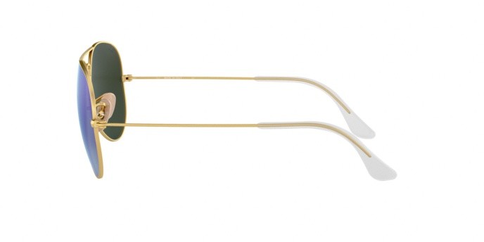 Occhiali da sole Ray-Ban Aviator Flash Lenses RB 3025 (112/17) colore matte gold forma aviator lenti cry.green  mirror multil.blue