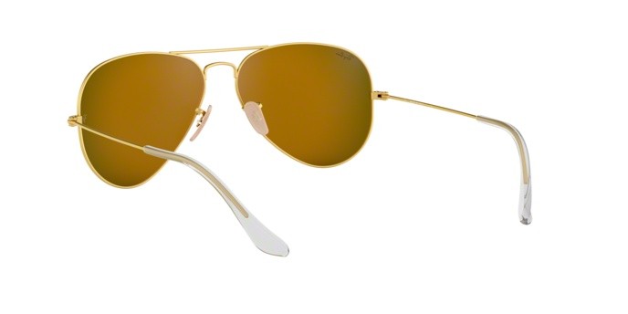 Sonnenbrillen Ray-Ban Aviator Flash Lenses RB 3025 (112/69) farbe matte gold form aviator gläser crystal brown mirror orange