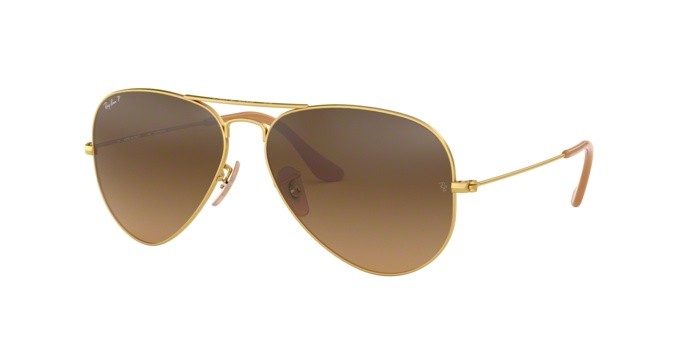 Sonnenbrillen Ray-Ban Aviator large metal RB 3025 (112/M2) farbe matte gold form aviator gläser polar brown