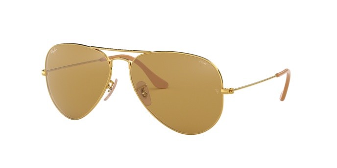 Sonnenbrillen Ray-Ban Aviator Washed Evolve RB 3025 (90644I) farbe gold form aviator gläser photo brown