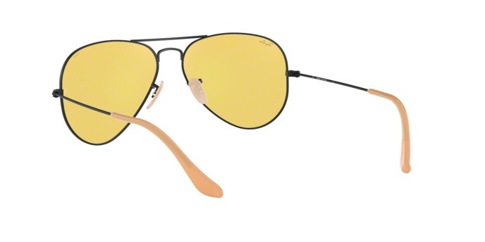 Sonnenbrillen Ray-Ban Aviator Washed Evolve RB 3025 (90664A) farbe matte black form aviator gläser photo yellow