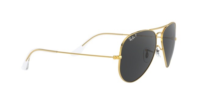 Occhiali da sole Ray-Ban Aviator large metal RB 3025 (919648) colore legend gold forma aviator lenti polar black