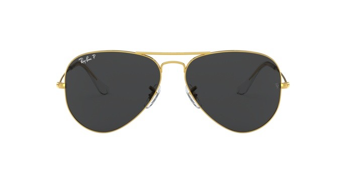 Occhiali da sole Ray-Ban Aviator large metal RB 3025 (919648) colore legend gold forma aviator lenti polar black