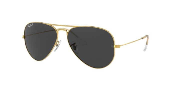 Occhiali da sole Ray-Ban Aviator large metal RB 3025 (919648) colore legend gold forma aviator lenti polar black