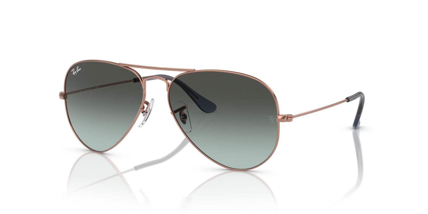 Sonnenbrillen Ray-Ban Aviator RB 3025 (9202GK) farbe oro rose form aviator gläser blue vintage black