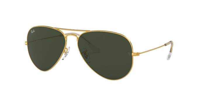 Sonnenbrillen Ray-Ban Aviator RB 3025 (W3234) 55mm farbe gold form aviator gläser grey green