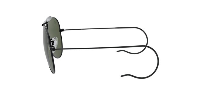 Occhiali da sole Ray-Ban Outdoorsman RB 3030 (L9500) colore black forma aviator lenti crystal green