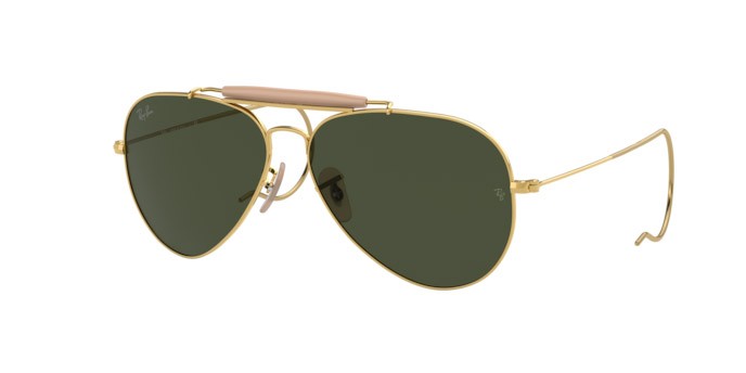 Sonnenbrillen Ray-Ban Outdoorsman I RB 3030 (W3402) farbe arista form aviator gläser g-15 green
