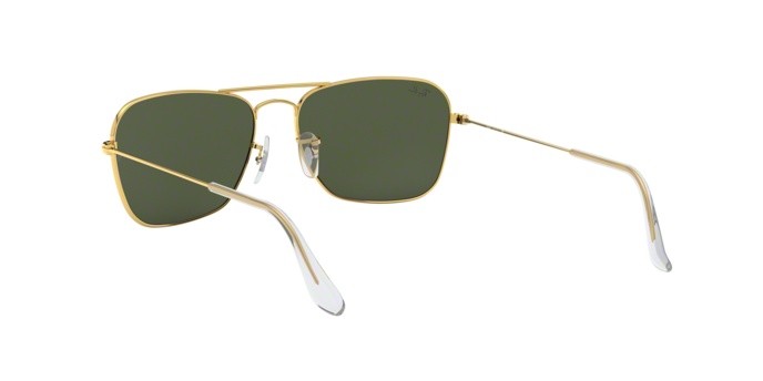 Sunglasses Ray-Ban Caravan RB 3136 (001) color arista shape rectangle lenses crystal green