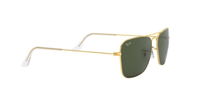 Sunglasses Ray-Ban Caravan RB 3136 (001) color arista shape rectangle lenses crystal green