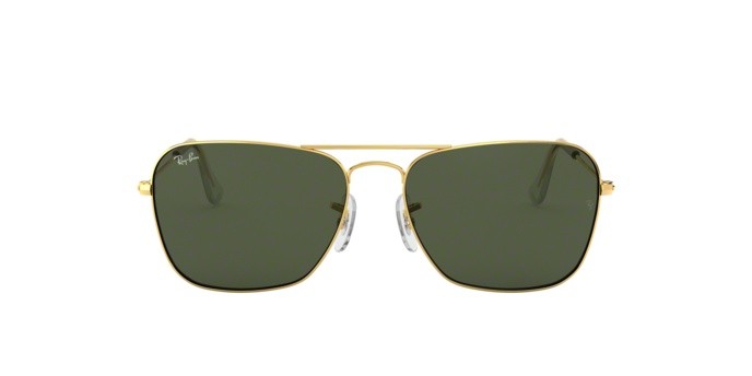 Sunglasses Ray-Ban Caravan RB 3136 (001) color arista shape rectangle lenses crystal green