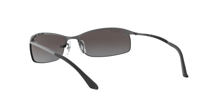 Sonnenbrillen Ray-Ban RB 3183 (004/82) farbe gunmetal form rechteckig gläser polar grey mirror silver grad.