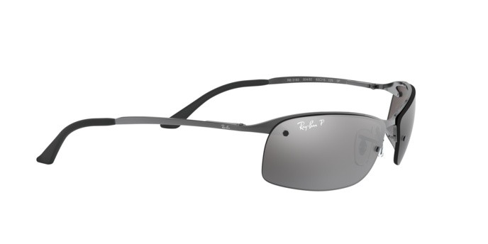 Sonnenbrillen Ray-Ban RB 3183 (004/82) farbe gunmetal form rechteckig gläser polar grey mirror silver grad.