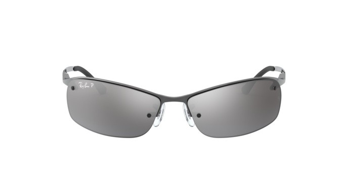 Sonnenbrillen Ray-Ban RB 3183 (004/82) farbe gunmetal form rechteckig gläser polar grey mirror silver grad.