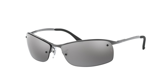 Sonnenbrillen Ray-Ban RB 3183 (004/82) farbe gunmetal form rechteckig gläser polar grey mirror silver grad.