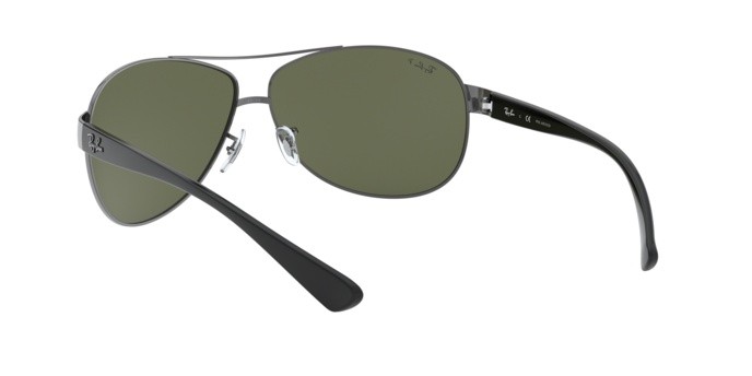 Sonnenbrillen Ray-Ban RB 3386 (004/9A) farbe gunmetal form aviator gläser polar green