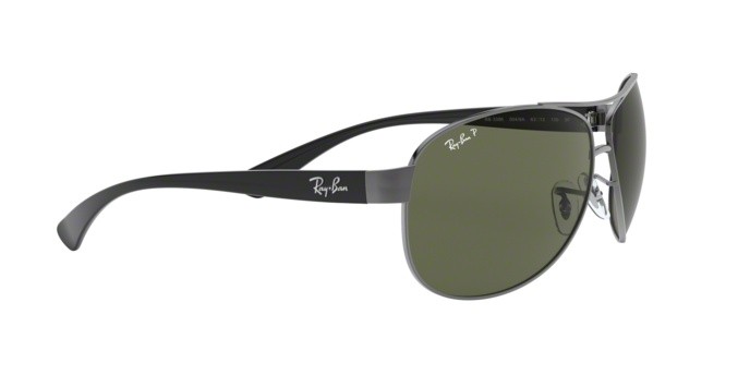 Sonnenbrillen Ray-Ban RB 3386 (004/9A) farbe gunmetal form aviator gläser polar green