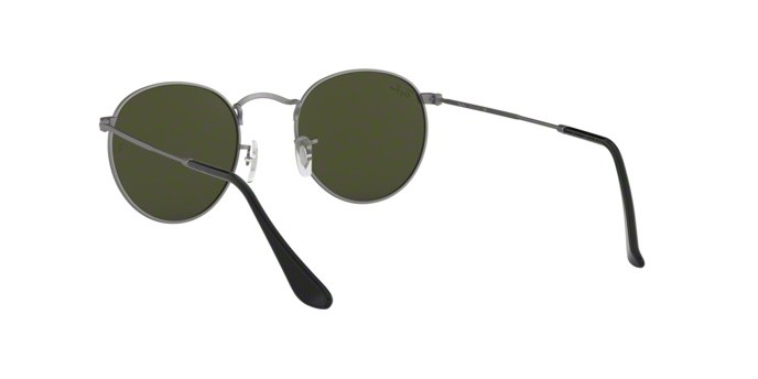 Sonnenbrillen Ray-Ban RB 3447 Round Metal (029) farbe matte gunmetal form rund gläser crystal green