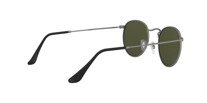 Sonnenbrillen Ray-Ban RB 3447 Round Metal (029) farbe matte gunmetal form rund gläser crystal green