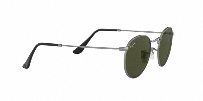 Sonnenbrillen Ray-Ban RB 3447 Round Metal (029) farbe matte gunmetal form rund gläser crystal green