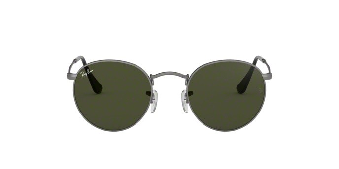 Sonnenbrillen Ray-Ban RB 3447 Round Metal (029) farbe matte gunmetal form rund gläser crystal green