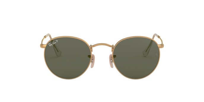 Sonnenbrillen Ray-Ban RB 3447 Round Metal (112/58) 50mm farbe matte gold form rund gläser polar green