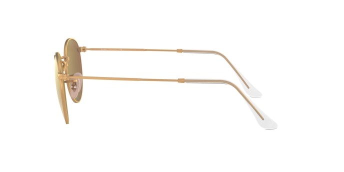 Sonnenbrillen Ray-Ban RB 3447 Round Metal Flash Lenses (112/Z2) farbe matte gold form rund gläser brown mirror pink