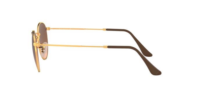 Occhiali da sole Ray-Ban RB 3447 Round Metal (9001A5) colore shiny light bronze forma rotondo lenti pink gradient brown