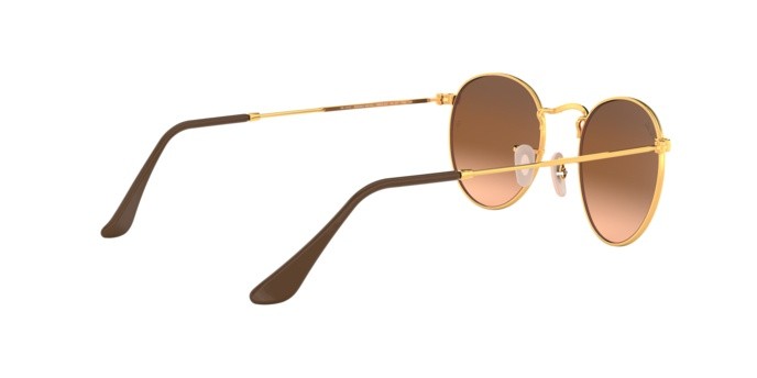 Occhiali da sole Ray-Ban RB 3447 Round Metal (9001A5) colore shiny light bronze forma rotondo lenti pink gradient brown