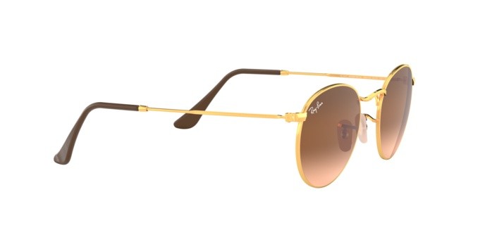 Occhiali da sole Ray-Ban RB 3447 Round Metal (9001A5) colore shiny light bronze forma rotondo lenti pink gradient brown