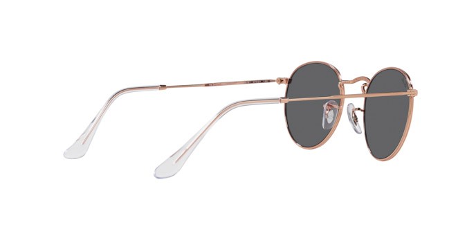 Sunglasses Ray-Ban Round Metal RB 3447 (9202B1) color oro rosa shape round lenses grigio scuro