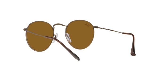 Sonnenbrillen Ray-Ban Round metal Metal Antiqued RB 3447 (922833) farbe antique gold form rund gläser brown