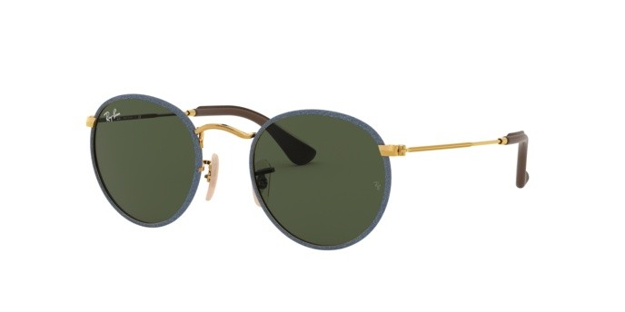 Sonnenbrillen Ray-Ban Round craft RB 3475Q (919431) farbe gold/blue jeans form rund gläser green