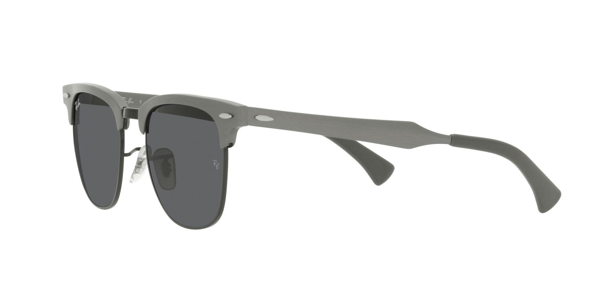 Sonnenbrillen Ray-Ban Clubmaster Aluminum RB 3507 (9247B1) farbe brushed grafite on black form quadratisch gläser grigio scuro