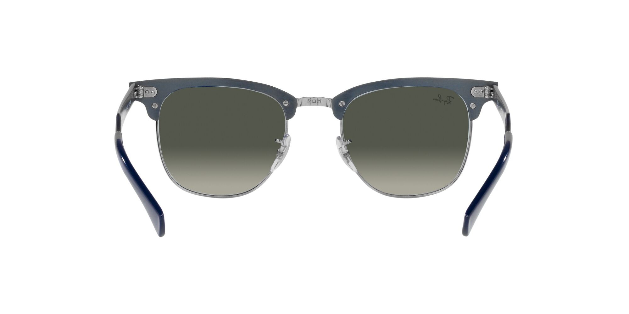 Sonnenbrillen Ray-Ban Clubmaster Aluminum RB 3507 (924871) farbe brushed blue on silver form quadratisch gläser sfumato grigio