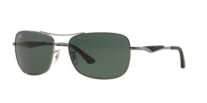 Sonnenbrillen Ray-Ban RB 3515 (004/71) farbe gunmetal form quadratisch gläser green