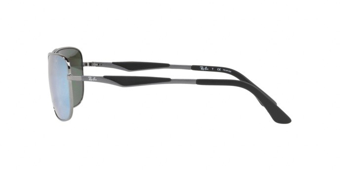 Sonnenbrillen Ray-Ban RB 3515 (004/Y4) farbe gunmetal form quadratisch gläser green mirror silver polar