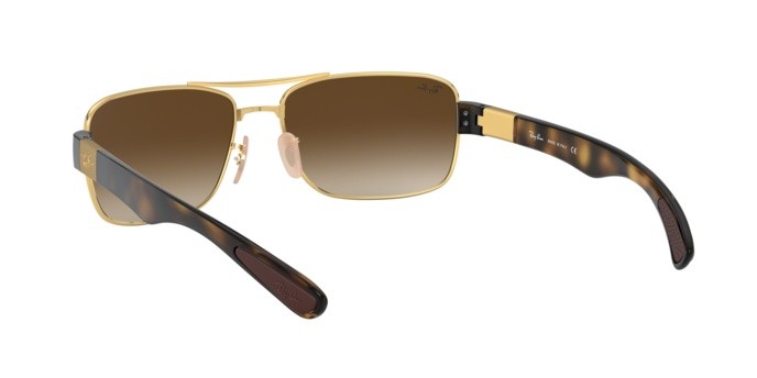 Sunglasses Ray-Ban RB 3522 (001/13) color arista shape square lenses brown gradient