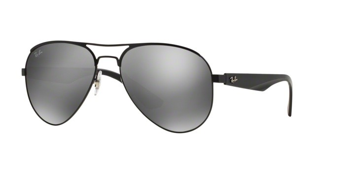 Sonnenbrillen Ray-Ban RB 3523 (006/6G) farbe matte black form aviator gläser gray silver mirror