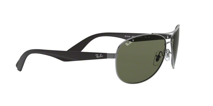Sonnenbrillen Ray-Ban RB 3526 (029/9A) farbe matte gunmetal form aviator gläser polar dark green