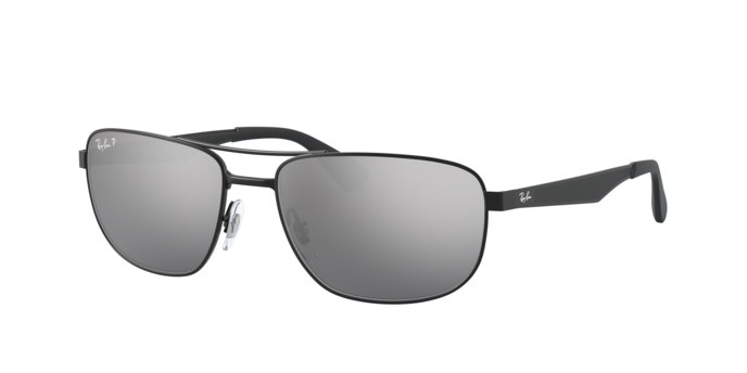 Sonnenbrillen Ray-Ban RB 3528 (006/82) farbe matte black form quadratisch gläser grey mirror silver grad polar