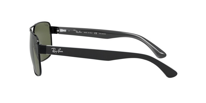 Sunglasses Ray-Ban RB 3530 (002/9A) color black shape square lenses polar green