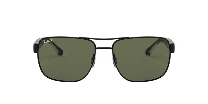 Sunglasses Ray-Ban RB 3530 (002/9A) color black shape square lenses polar green