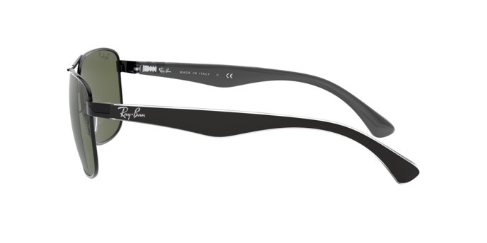 Sunglasses Ray-Ban RB 3533 (002/9A) color black shape square lenses polar green