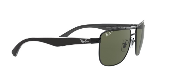 Sunglasses Ray-Ban RB 3533 (002/9A) color black shape square lenses polar green