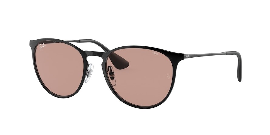 Occhiali da sole Ray-Ban Erika metal Evolve RB 3539 (002/Q4) colore black forma pantos lenti evolve photo brown to dark bro