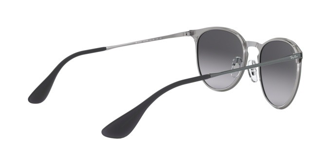Occhiali da sole Ray-Ban Erika Metal Rb 3539 (192/8G) colore shot grey metallic forma pantos lenti grey gradient